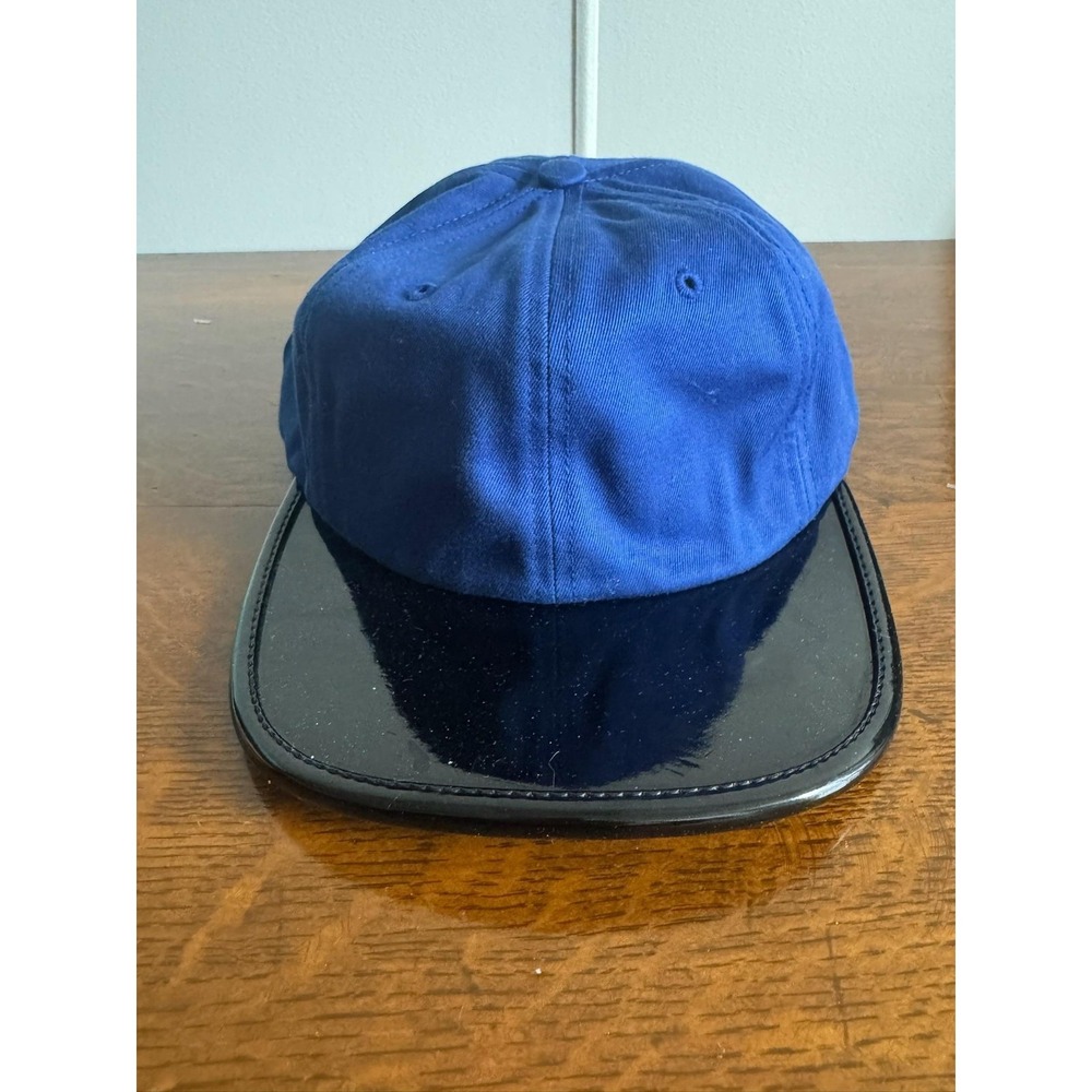 Supreme Hat Cap Baseball Strapback One Size Blue Glossy Brim Twill Mens
